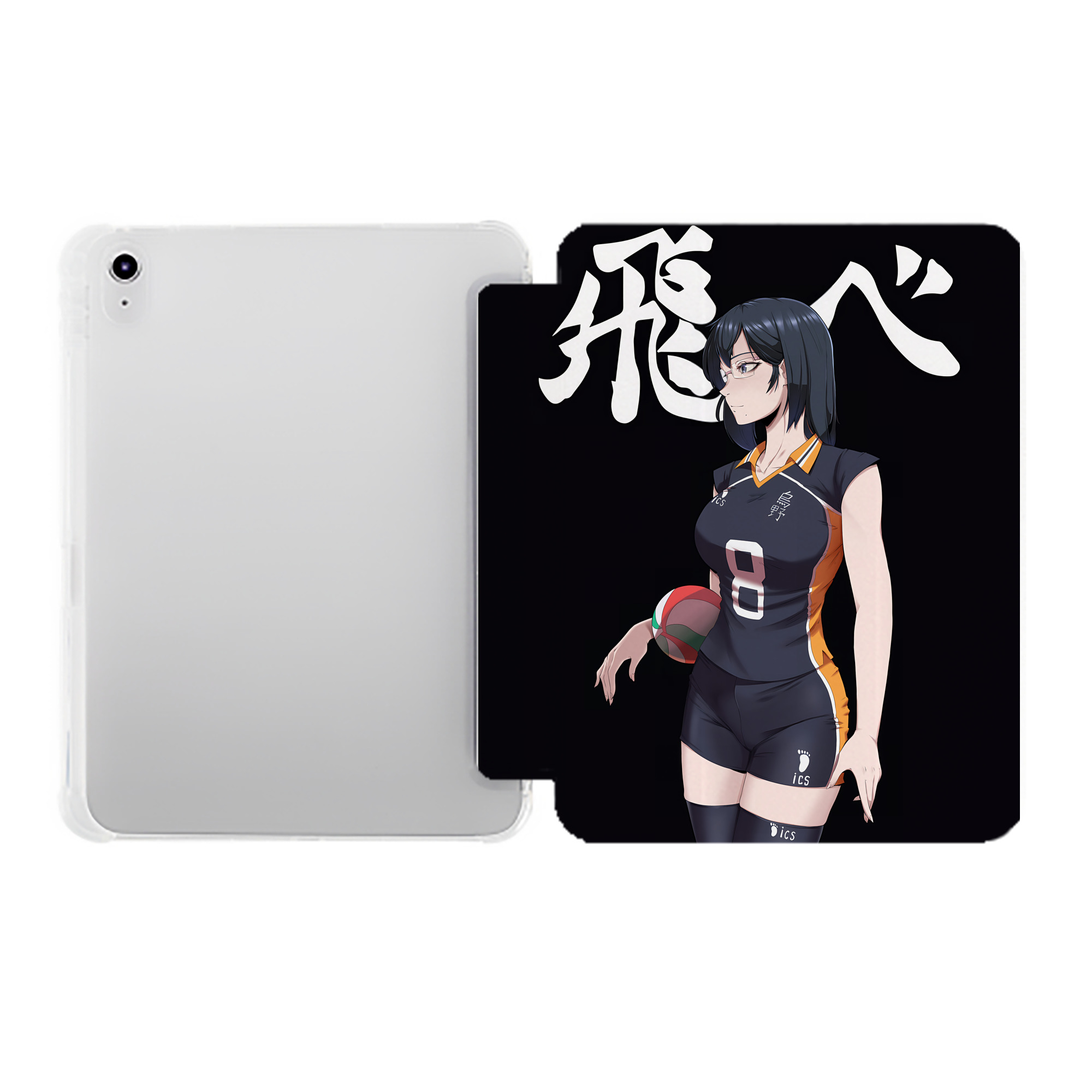 （画像用） ハイキュー!! Haikyu!! IPad ケース ペン収納付き 三つ折りスタンド PUレザー×シリコン 対応機種9.5/10.5/10.9インチ